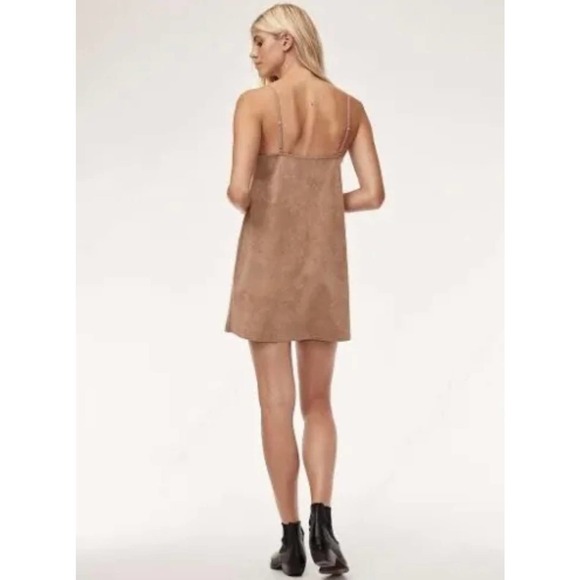 Aritzia Wilfred Free Vivienne Dress Mini Suede Dress Size M - Picture 2 of 9
